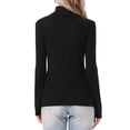 thumbnail image 3 of INSPIRE CHIC Turtleneck Sweater for Women's Long Sleeve Basic Casual Knit Slim Pullover Tops XS Black, 3 of 6