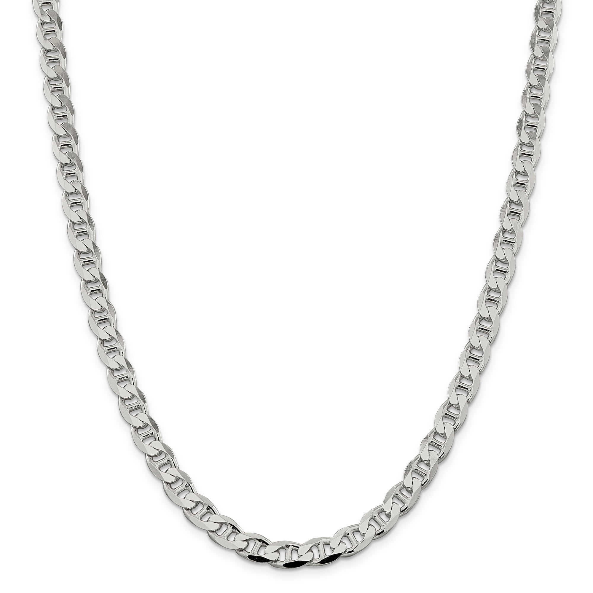 925 Sterling Silver 7.4mm Flat Cuban 
