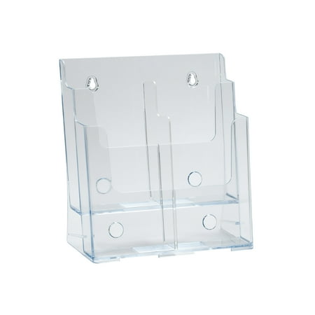UPC: 0653341464491 | Azar Displays 252381 Two-Tier Four-Pocket Trifold Sized Brochure Holder