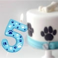 thumbnail image 3 of Blue dog paw 4 number birthday candle (number 4 candle), suitable for dog birthday number candles, blue party decorations, birthday cake decorations, 3 of 7