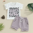 thumbnail image 2 of Bagilaanoe 2pcs Toddler Baby Girl Shorts Set Short Sleeve Letter Print T Shirt Tops + Shorts 6M 12M 18M 24M 3T Kids Casual Summer Clothes, 2 of 7