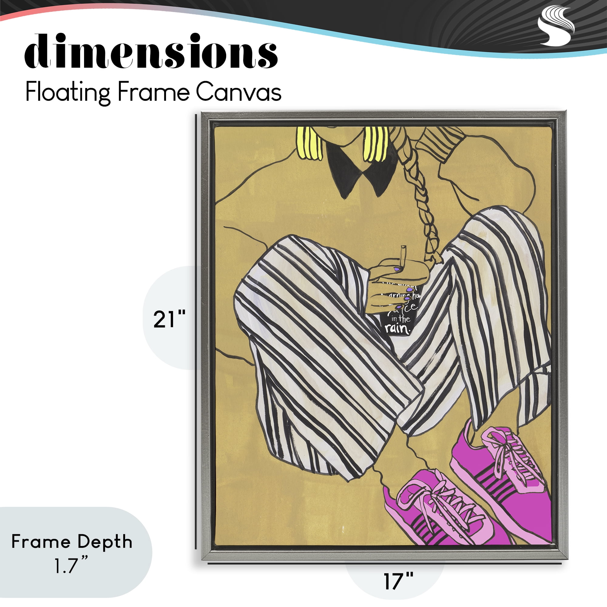 Stupell Industries Crimson Thread Fashionista Gray Framed Floater Canvas Wall Art, design by Melissa Wang