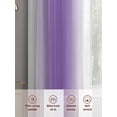 thumbnail image 7 of Purple White Ombre Semi Sheer Curtains 84 Inch Length 2 Panels Set, Modern Abstract Art Farmhouse Gradient Sheer Kitchen Curtain Privacy Voile Window Curtain for Living Room Bedroom Rod Pocket Drapes, 7 of 7