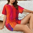 thumbnail image 3 of Gradient Fade (7) Womens Pajamas Short Set Soft Short Sleeve Sleepwear Button Down Pjs Set with Pockets S XXL 4x Large, 3 of 5