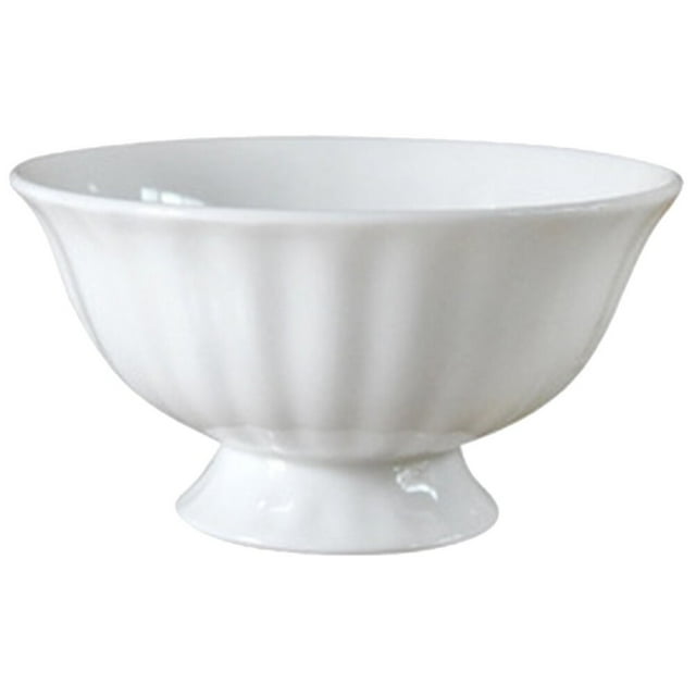 Bamboohart Ceramic Rice Bowl Ceramic Food Bowl High Footed Bowl Hotel Soup Bowl Delicate Ceramic Bowl