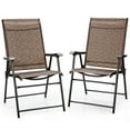 thumbnail image 5 of Gymax Set of 4 Folding Portable Patio Chairs Yard Outdoor w/ Armrests & Backrest, 5 of 10