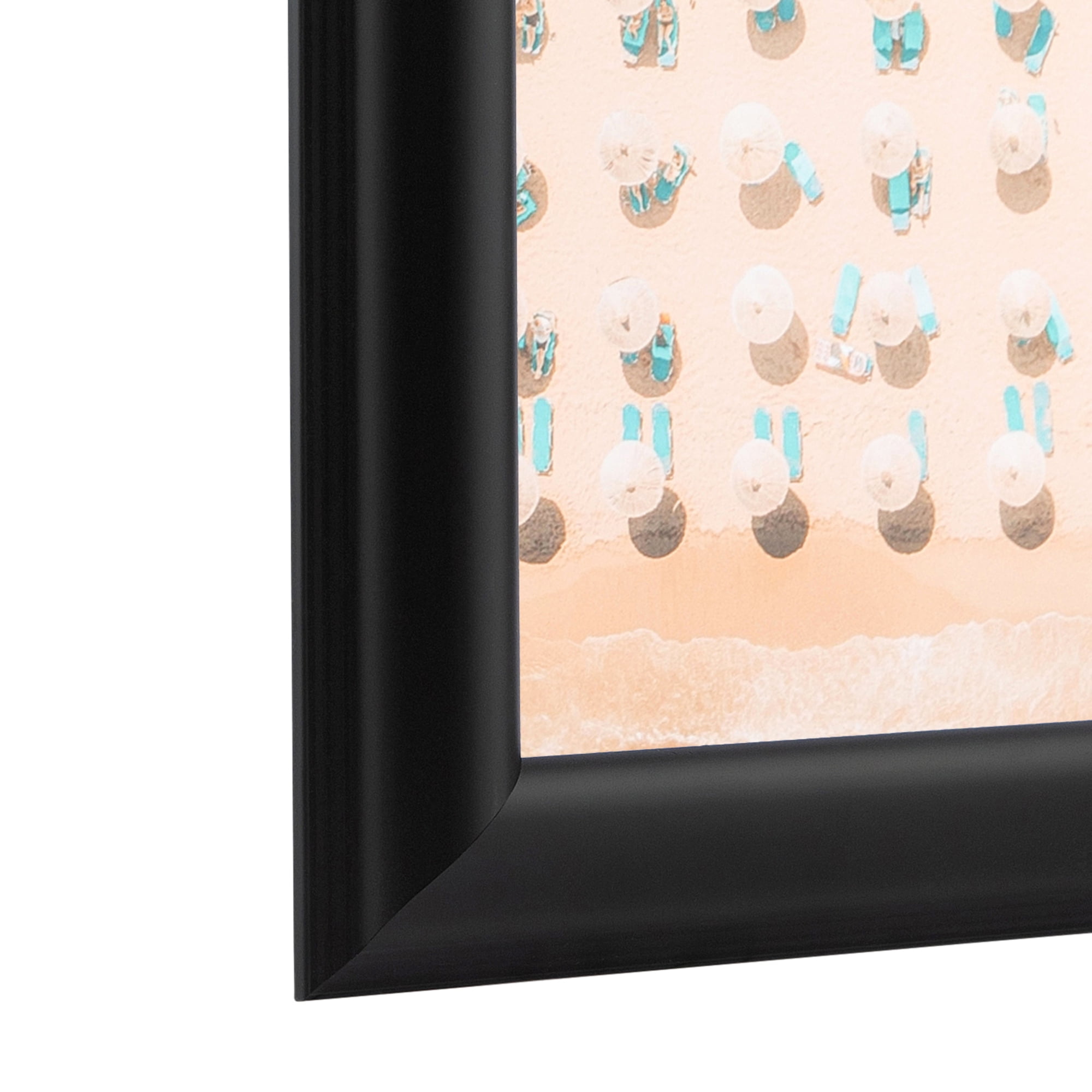 ArtToFrames 18x24 Inch Satin Black Reverse Step Picture Frame, This Black Wood Poster Frame is Great for Your Art or Photos, Comes with 060 Plexi Glass (1419)