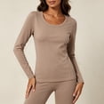 thumbnail image 2 of EDHITNR Women Long Sleeve T-Shirts Basic Crew Neck Slim Fit Stretchy Athletic Yoga Top Casual Workout Running Tee Coffee M, 2 of 7