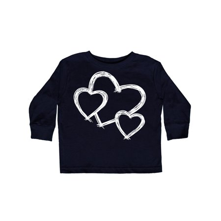 

Inktastic Three White Hearts Gift Toddler Boy or Toddler Girl Long Sleeve T-Shirt