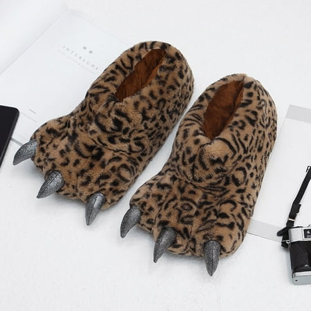 

QWZNDZGR Funny Unisex Animal Paw Slippers Shoes Dinosaur Claw Slippers Fuzzy Winter Warm Home Indoor Room Shoes Cosplay Costume