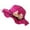 Hot Pink, variant on MIASHUI Women's Floral Straw Sun Hat for Beach and Outdoor Protection, Wide Brim with Bow Decoration, Packable and Lightweight for Travel and Vacation Beige