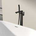 thumbnail image 2 of Logmey Matte Black Freestanding Bathtub Faucet Floor Mounted Single Handle with Handheld Shower, 2 of 12