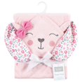 thumbnail image 2 of Hudson Baby Infant Girl Cotton Animal Face Hooded Towel, Floral Bunny, One Size, 2 of 2