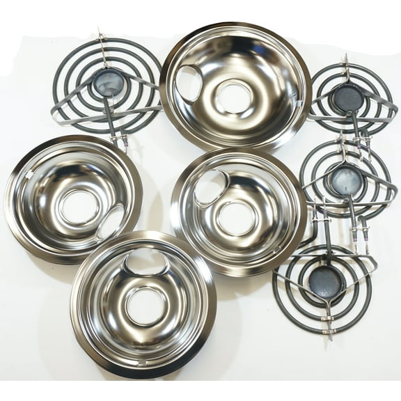 Top Surface Burner and Drip Pan Kit (3)SP12MA, (1)SP21MA, (3)3150246, (1)3150247