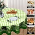 thumbnail image 2 of Happy St.Patrick''s Day Tablecloth Gold Green Buffalo Plaid Round Tablecloth 60 Inch Lucky Shamrock Table Cloth for Farmhouse Kitchen Decor Polyester Fabric Clover Table Cover for Party Outdoor, 2 of 5