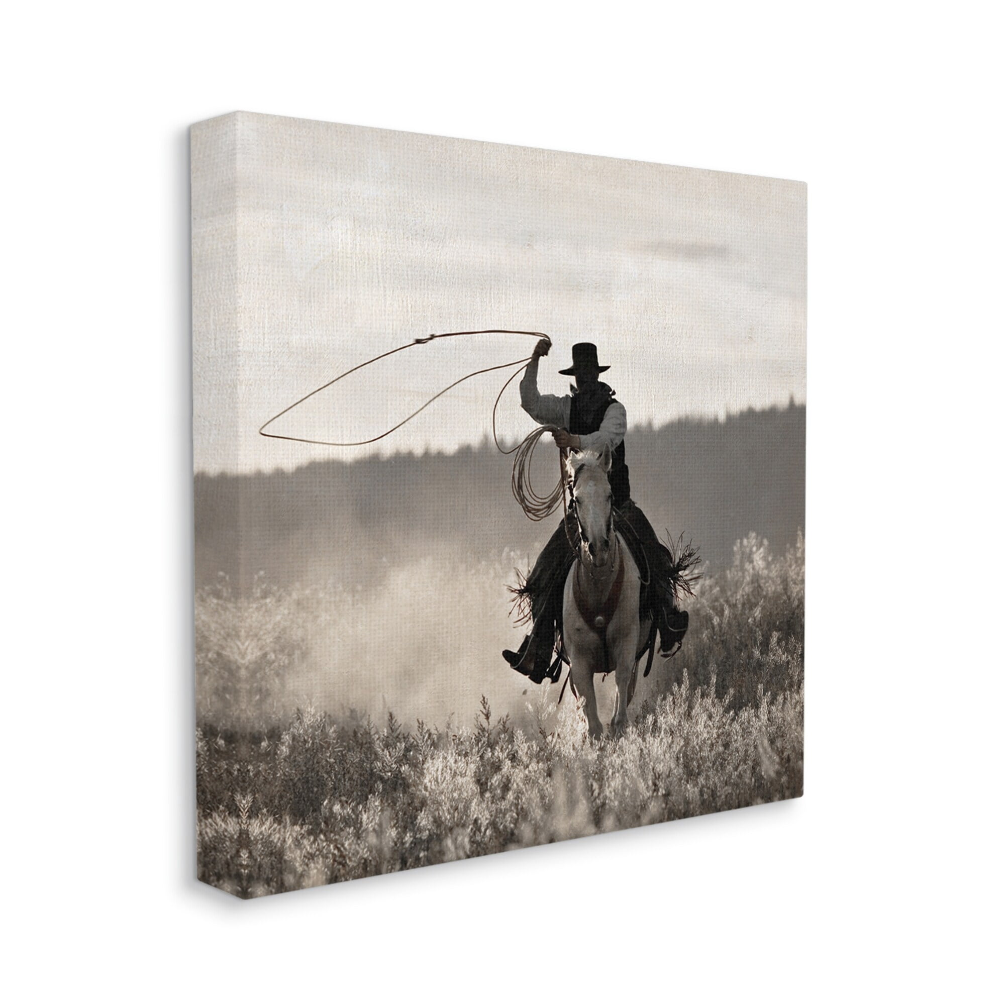 Stupell Industries Cowboy Lasso Western Photography Animals & Insects Photography Gallery Wrapped Canvas Print Wall Art