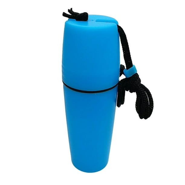 3x Portable Durable Waterproof Container Bottle with Lanyard Blue 