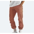 thumbnail image 2 of TopLLC Pantalon Cargo Droit Uni pour Homme, Pantalon de Randonnée Extérieur Décontracté à Multiples Poches, Taille à Cordon, Pantalon de Survêtement, Pantalon de Sport D\'entraînement Physique, Pantalon Athlétique, Rouge, 2 of 7