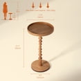 thumbnail image 4 of Hearthlight Home Round Side Table, Small Drink Table End Table with Solid Wood Leg for Living Room Bedroom Office,Natural,12inch, 4 of 8