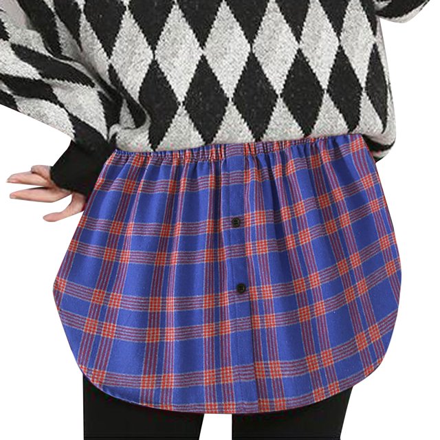 Gibobby faldas aesthetic Minifalda de moda para mujer, extensores de camisa, falda a cuadros, falda corta elástica con correa(Azul, M)