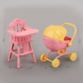 thumbnail image 3 of Mueble para casa de muñecas en miniatura, cochecito de bebé y trona, 3 of 3