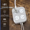 thumbnail image 3 of GE 8 Outlet Surge Protector Power Strip with USB‑A and USB‑C, 1500 Joules, 6ft Braided Cord, 3 of 3