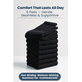 thumbnail image 6 of Special Essentials Diabetic Socks for Men & Women – Non-Binding Over The Calf Extra Wide Top Cotton Neuropathy Socks (Black - 6 Pairs, Large), 6 of 7