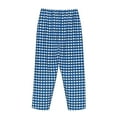 thumbnail image 5 of Kll Womens Blue Gingham Print Pajama Pants Soft Pajama Bottoms For Women Cozy Lounge Pants, 5 of 9