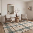 thumbnail image 3 of 2x3 Rug Plaid Print Pattern Low Pile Non Slip Backing, Machine Washable Light Weight Indoor Doormat for Entryway Kitchen Entrance Front Door Bathroom, Plaid Ivory, 3 of 5