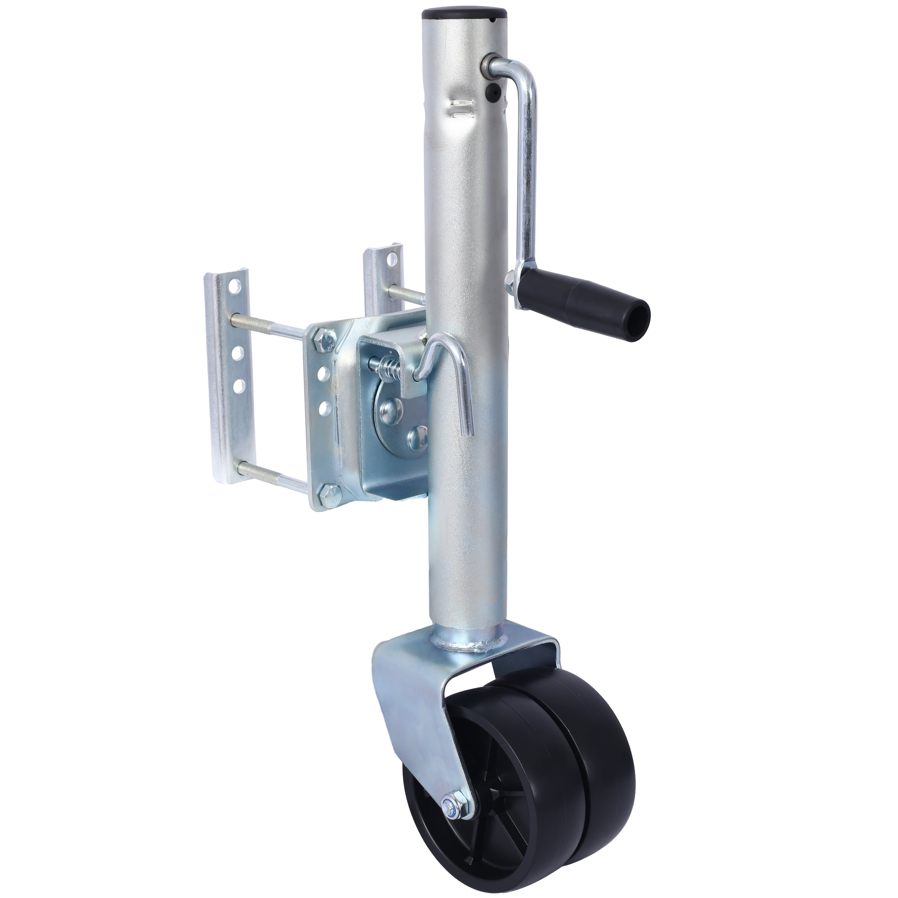 1500lbs Trailer Jack with Double Wheel, Adjustable 12" Lift Travel, Boat On for Boat RV Utility, Swivel Tongue Towing Dual Wheel