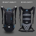 thumbnail image 4 of Sac à Dos de Sport Extérieur Léger en Nylon Ripstop Noir avec Compartiment pour Réservoir d'Eau, Multiples Poches, Sangles Réglables, Maille Respirante, Bandes Réfléchissantes et Cordon de Fixation pour Casque – Idéal pour, 4 of 6