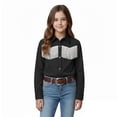 thumbnail image 3 of Girls Western Shirt Long Sleeve Fringe Girls Button down Shirt Black Cowgirl Top Kids Western Outfit Size 5-14 Years, 3 of 5