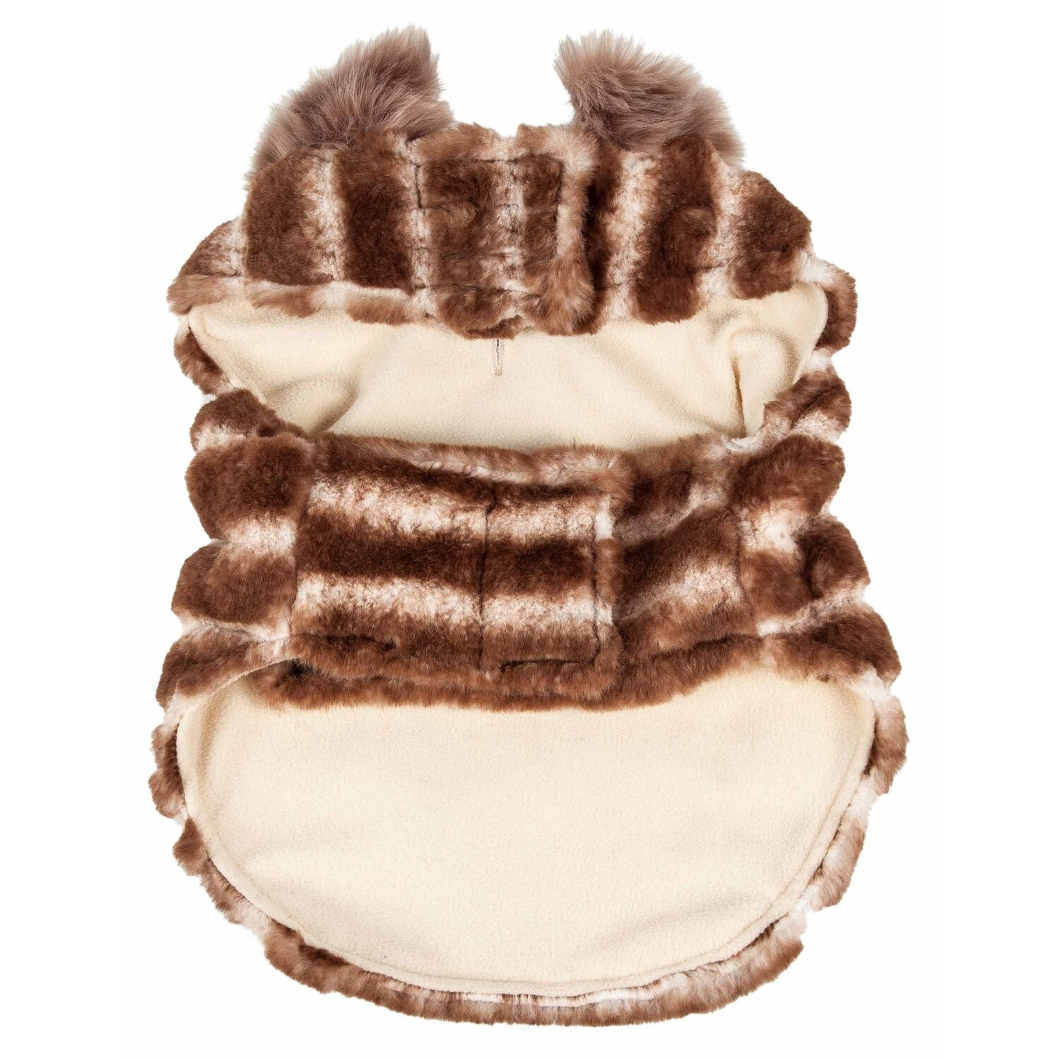 Pet Life ® Luxe 'Tira-Poochoo' Tiramisu Patterned Mink Fur Designer Dog Jacket