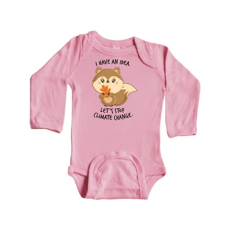 

Inktastic I Have an Idea Let s Stop Climate Change with Cute Squirrel Gift Baby Boy or Baby Girl Long Sleeve Bodysuit