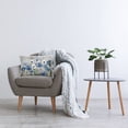 thumbnail image 3 of Stupell Industries Round Blue & White Poppies Decorative Printed Throw Pillow Design by Sally Swatland., 3 of 6