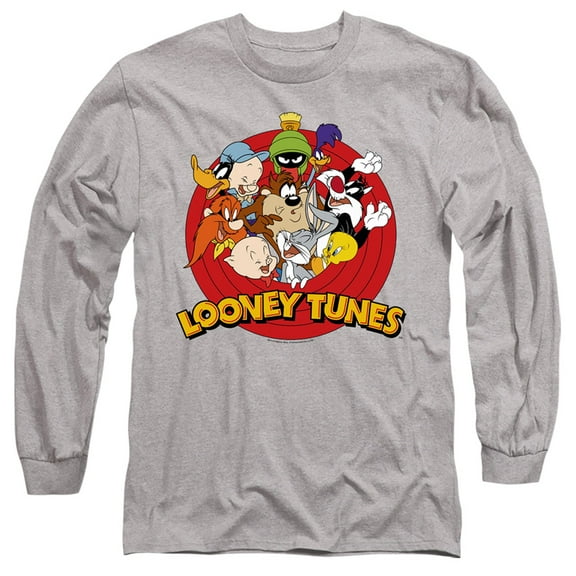 Looney Tunes Smaller Group Long Sleeve Adult 18/1 T-Shirt Athletic Heather