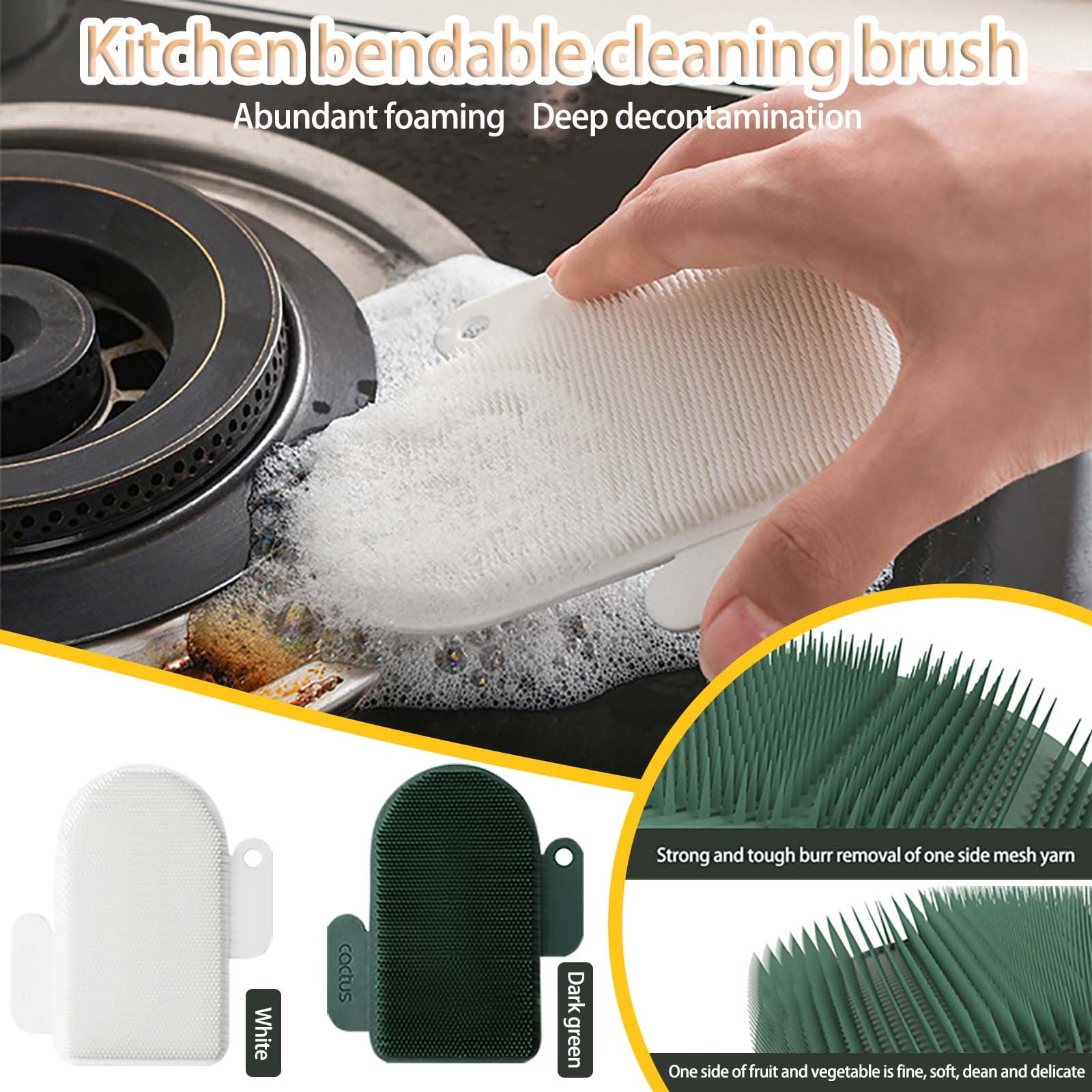 Woxinda 2pc Wipe Board Kitchen Mesh Cleaning Brush Brush Flexible Filter Burr Cutting Cleaning Supplies