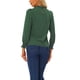 thumbnail image 3 of Blusa impresa de manga larga con cuello simulado y fruncido para mujer INSPIRE CHIC en verde oscuro, talla S, 3 of 6