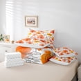 thumbnail image 5 of Homewish Orange Cherry Blossoms Bedding Comforter Set 7 Pieces, Chic Watercolor Full Bedding Set, Leaf Plant Botanical Reversible Fitted Sheet Flat Sheet, Luxury Bedroom Decor, 5 of 7