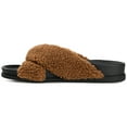 thumbnail image 3 of Brinley Co. Womens Crisscross Faux Fur Slipper, 3 of 7