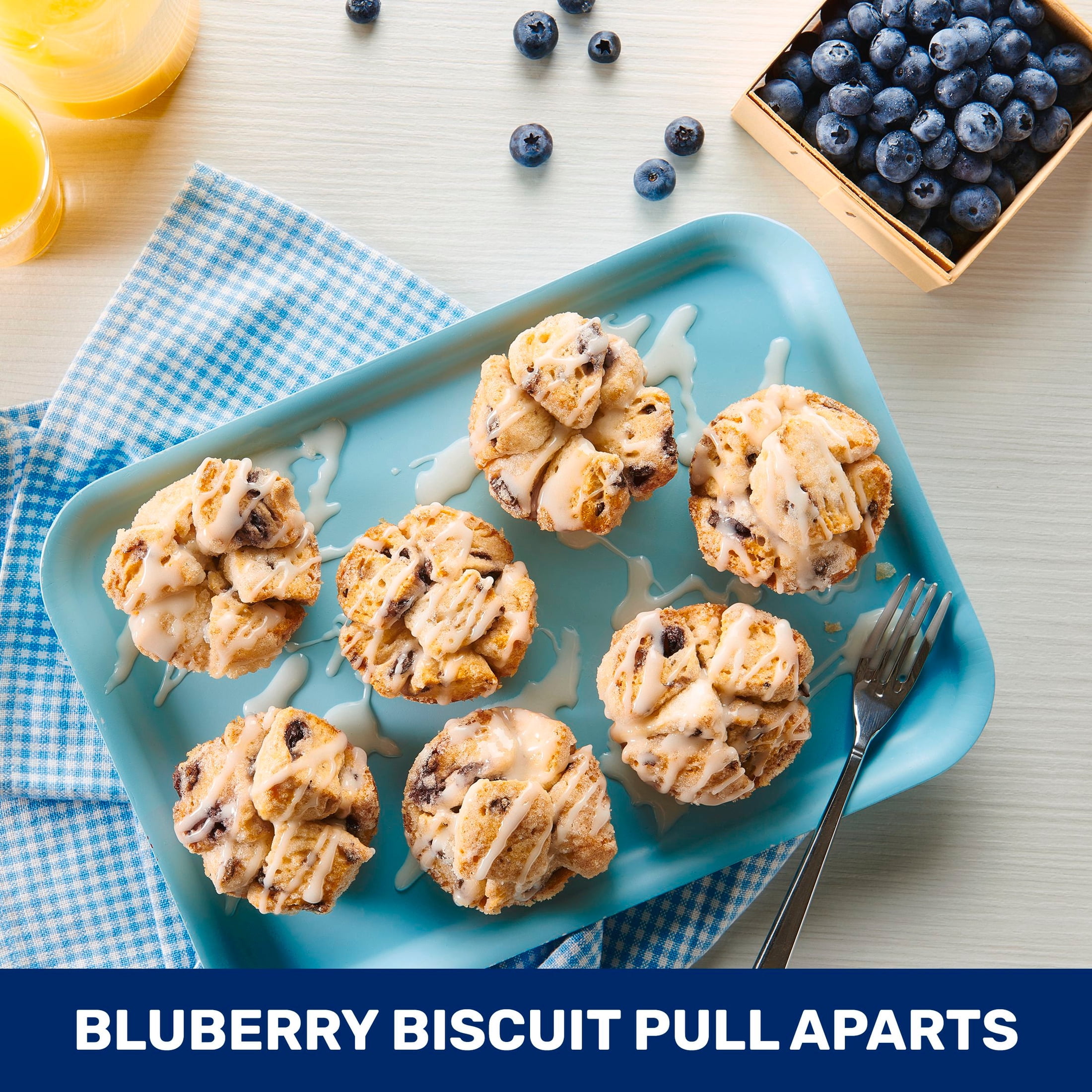 Pillsbury Blueberry Sweet Refrigerated Biscuits with Icing, 8 Ct, 12.4 oz