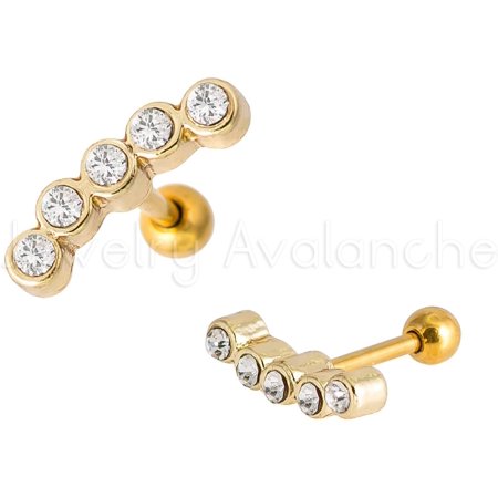 1-Pair Anodized-Black Cartilage Earring, 18G Tragus Stud Ring, Outside Conch Earrings, Titanium Anodized 316L Surgical Steel Helix Studs[g009]