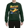 thumbnail image 2 of Wild Bobby, Ford Yellow Mustang Horsepower Cars and Trucks Unisex Crewneck Graphic Sweatshirt, Forest Green, X-Large, 2 of 6