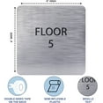 thumbnail image 3 of ADA CENTRAL SIGNS - 6" X6" Floor 5 Sign - ADA Compliant Tactile Graphics Grade 2 Braille Text Acrylic Wall Signs - Directional Assistance, Floor Number Safety for Office, school Hospital, Apartment, 3 of 7