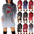 thumbnail image 3 of Vestido casual con capucha para mujer,Vestido con capucha para mujer Navidad Vestido con capucha con estampado navideño Vestido con capucha de manga larga Construido para el futuro, 3 of 6