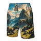 thumbnail image 4 of Balery Valley River Dinosaur Traje de Baño Estilo Hawaiano para Hombre, Shorts de Secado Rápido con Bolsillos-3X-Large, 4 of 6
