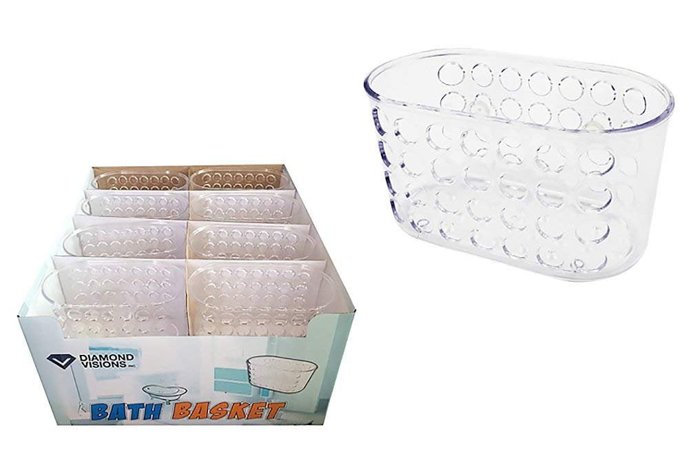 Diamond Visions 111809 Clear Plastic Bath Basket MultiPack 2 Bath