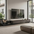 thumbnail image 2 of NessCarsti Mid-Century Modern TV Stand for 100" TVs, 78.7"-130"Black Walnut Console with Storage, 2 of 14