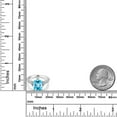 thumbnail image 6 of Gem Stone King 4.00 Cttw Swiss Blue Topaz and White Created Sapphire Engagement Ring for Women | 925 Sterling Silver | 10X8MM Cushion Cut | Wedding Anniversary Promise Ring for Women | Size 5, 6 of 6