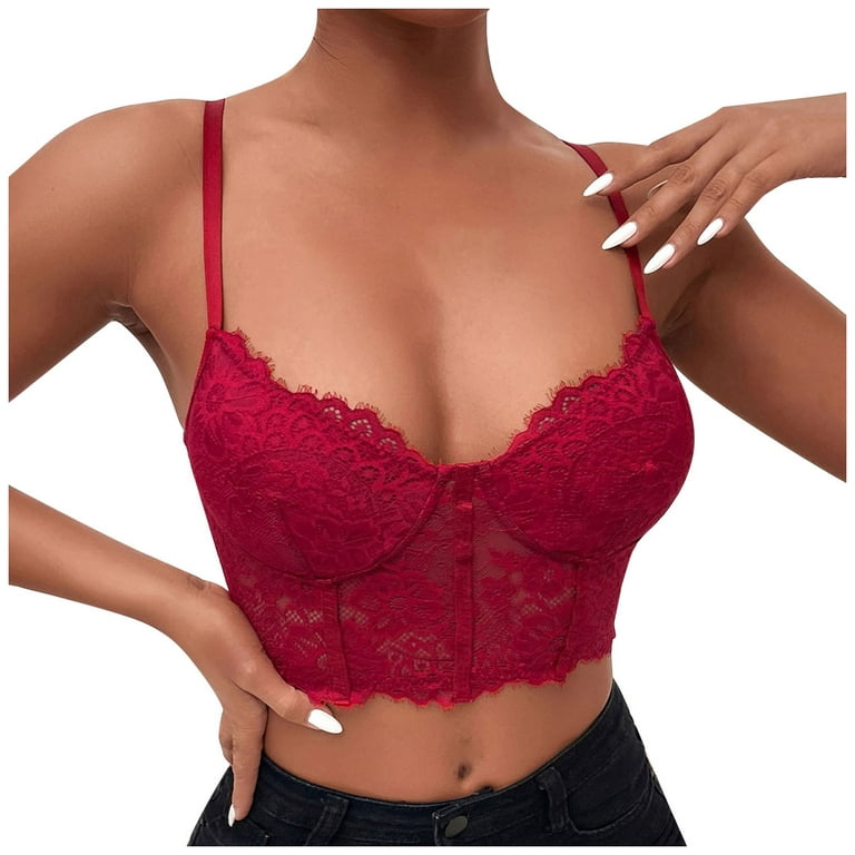 Plus Size Bras for Women Lace Beautiful Back Mesh Street Style Tube Top  Corset Camisole 